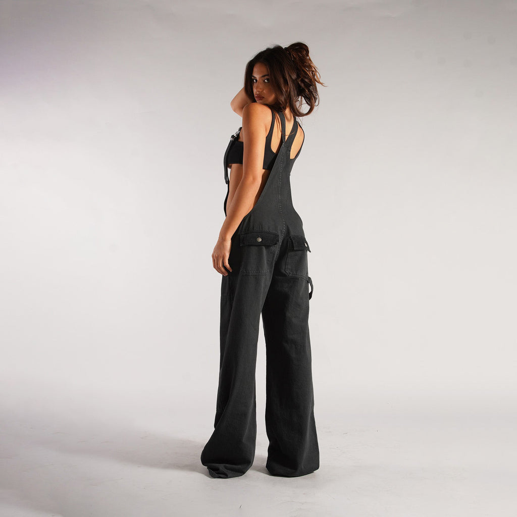 Y2K Zipper Denim Overalls With Pockets