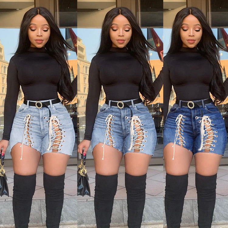 Women'S Fashion Personalized Strapping Jeans Shorts