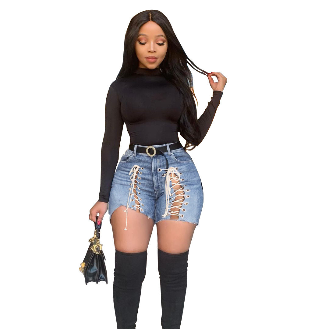Women'S Fashion Personalized Strapping Jeans Shorts
