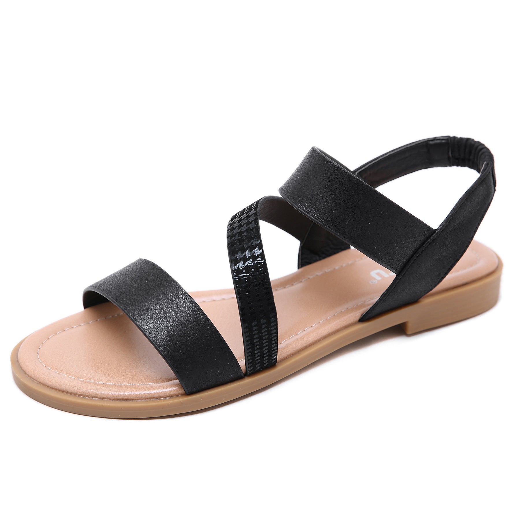 Pregnant women flat shoes on the beach