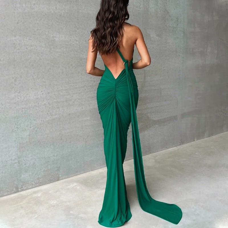Women's Fashion Elegant Halter Sheath Slim Dress