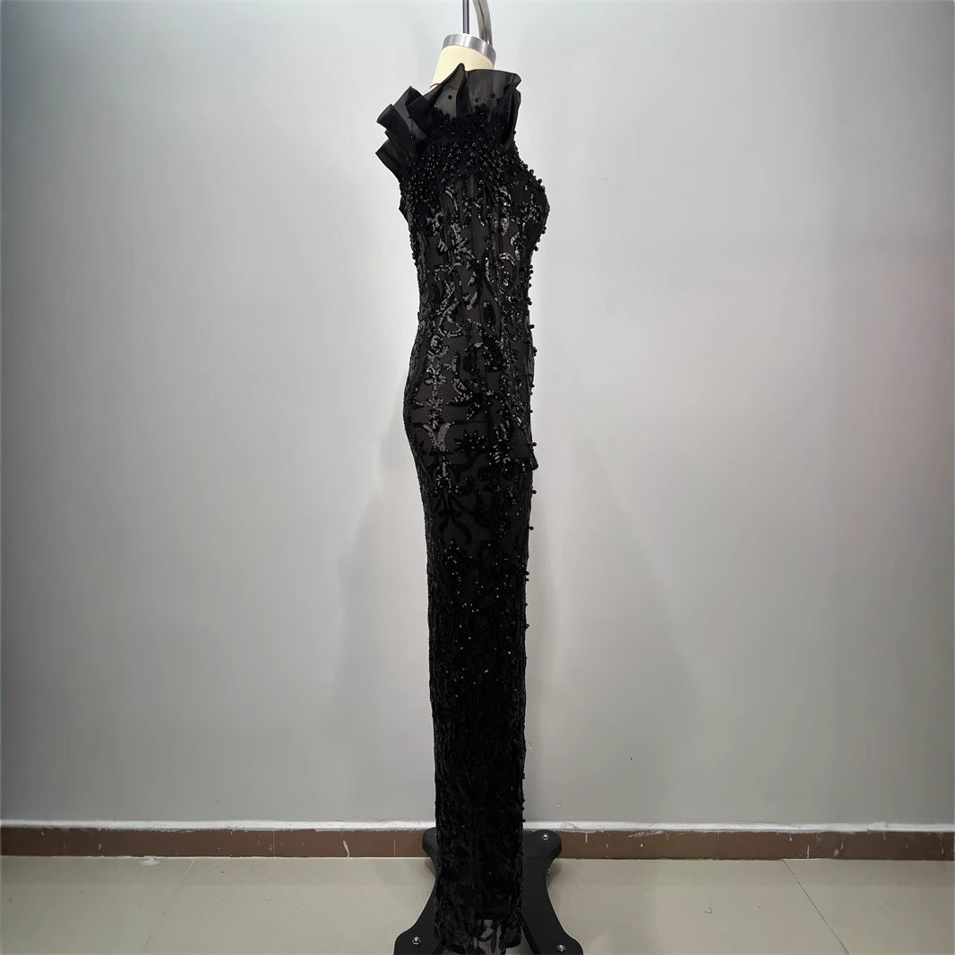 Sexy Sequins Embroidery Dress