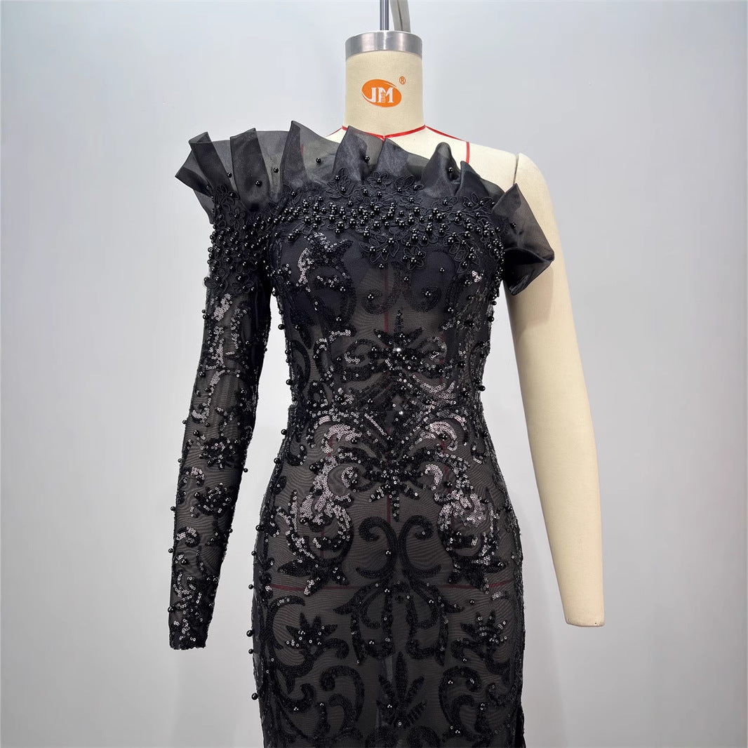 Sexy Sequins Embroidery Dress